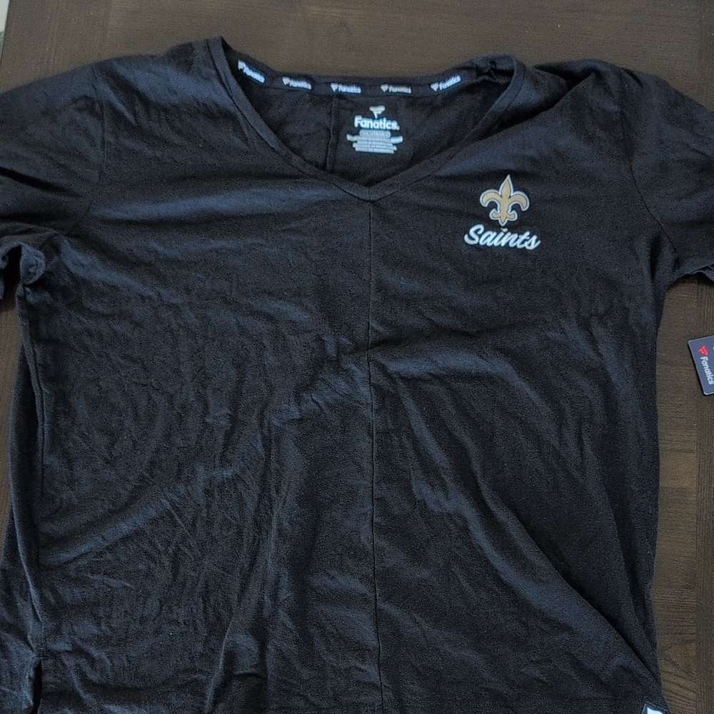 Fanatics Black Saints V-Neck Tee